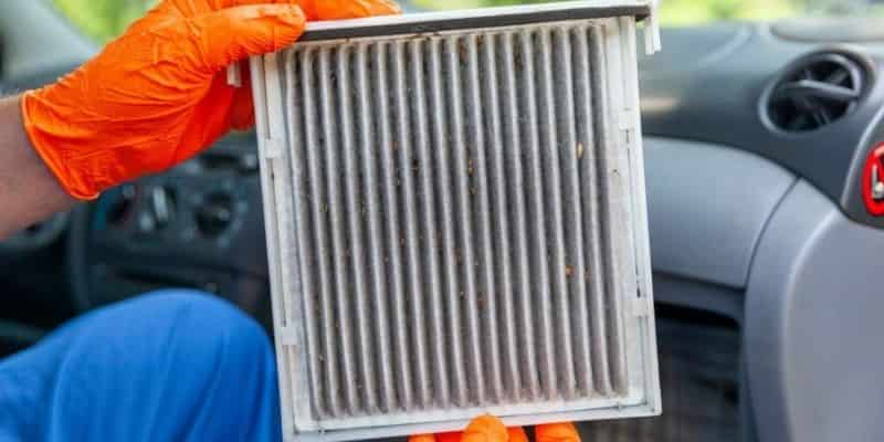 cabin air filter cleaning for air flow